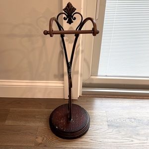 Wrought Iron Toliet Paper stand with wood base